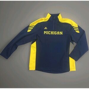 Adidas Scorch Climalite Men's Medium Michigan Wolverines Blue 1/4 Zip Pullover